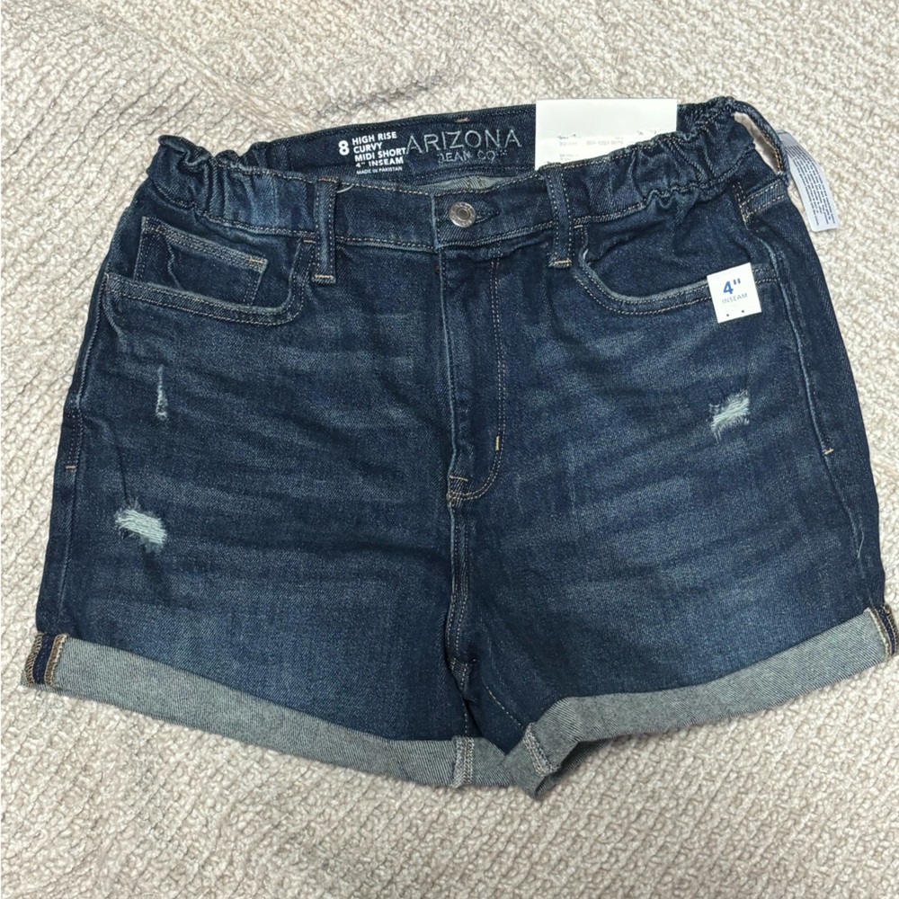 Arizona Jean Company Women's Denim Shorts - Dark Blue